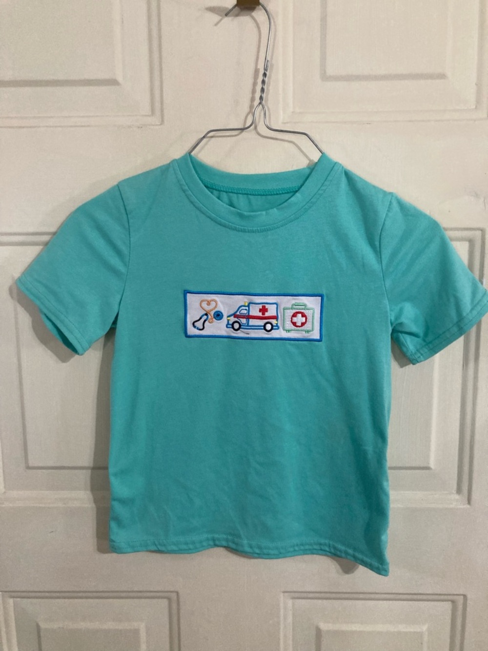 Kids Teal Short-Sleeve Ambulance Patch Tee